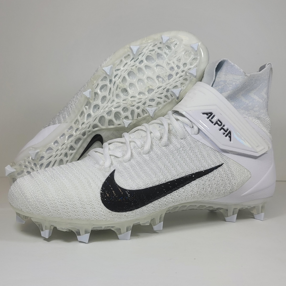 Nike Alpha Menace Elite 2 Flyknit Football Cleats AO3374-101 Mens Sizes White